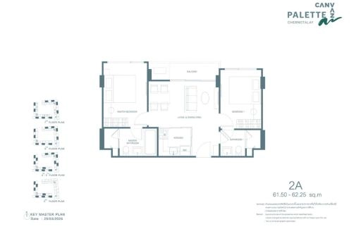 010102 Apartment mit zwei Schlafzimmern, Typ 2A CANVAZ Palette Cherngtalay