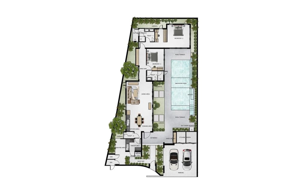 Villa with two bedrooms type COSMOS