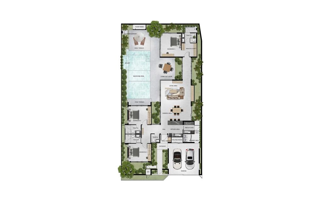 Villa with three bedrooms type GRANDIA-D