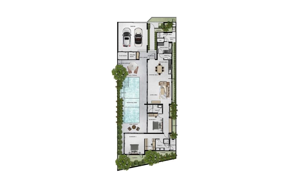 Three-bedroom villa type MIDDLEMIST