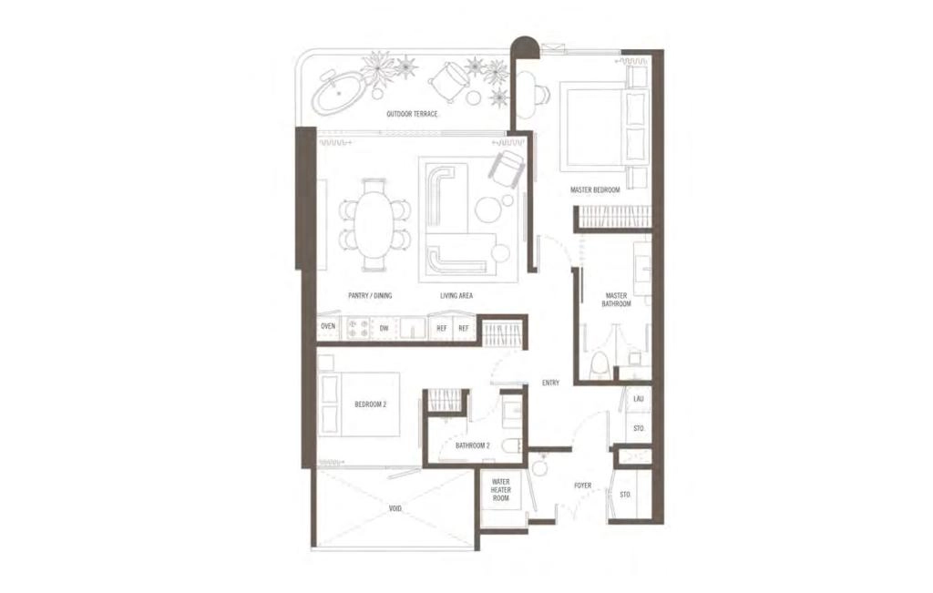 M-type two-bedroom apartments