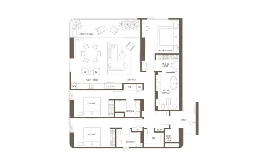 Three-bedroom apartments type L