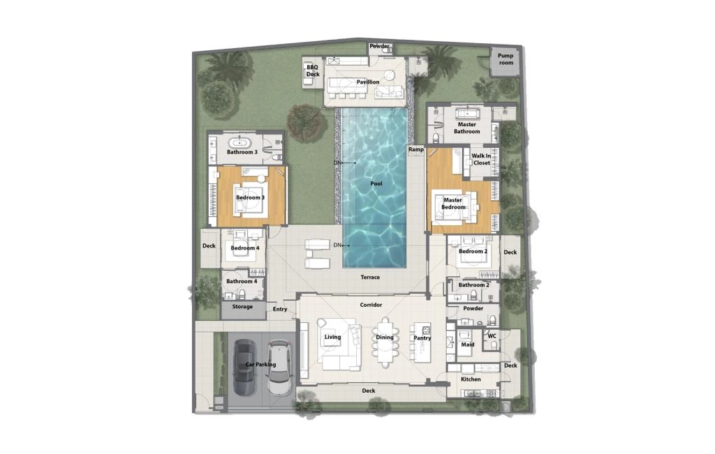 Four-bedroom villa type 4C
