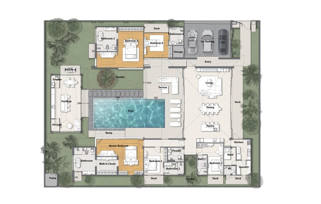 Villa with five bedrooms type 5A