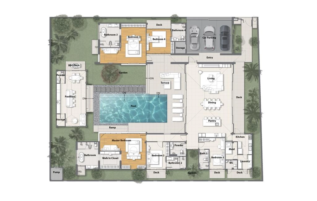 5-bedroom villa type 5B