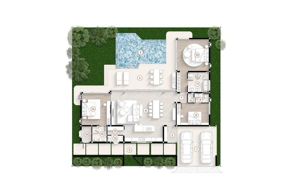 Three-bedroom villa type S1
