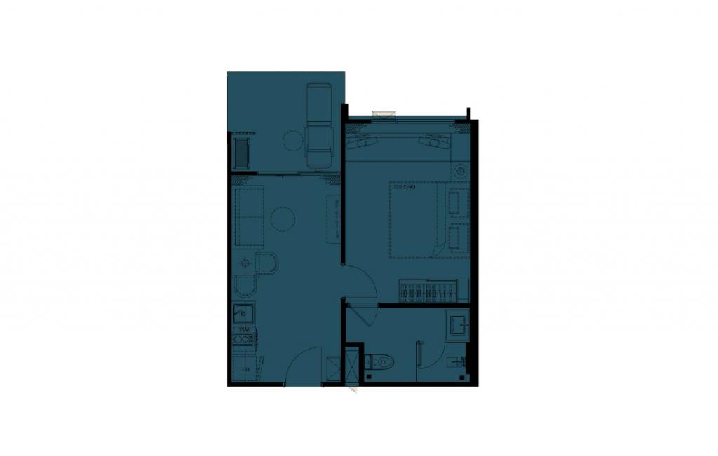 Односпальные апартаменты тип 1Bed-L F108