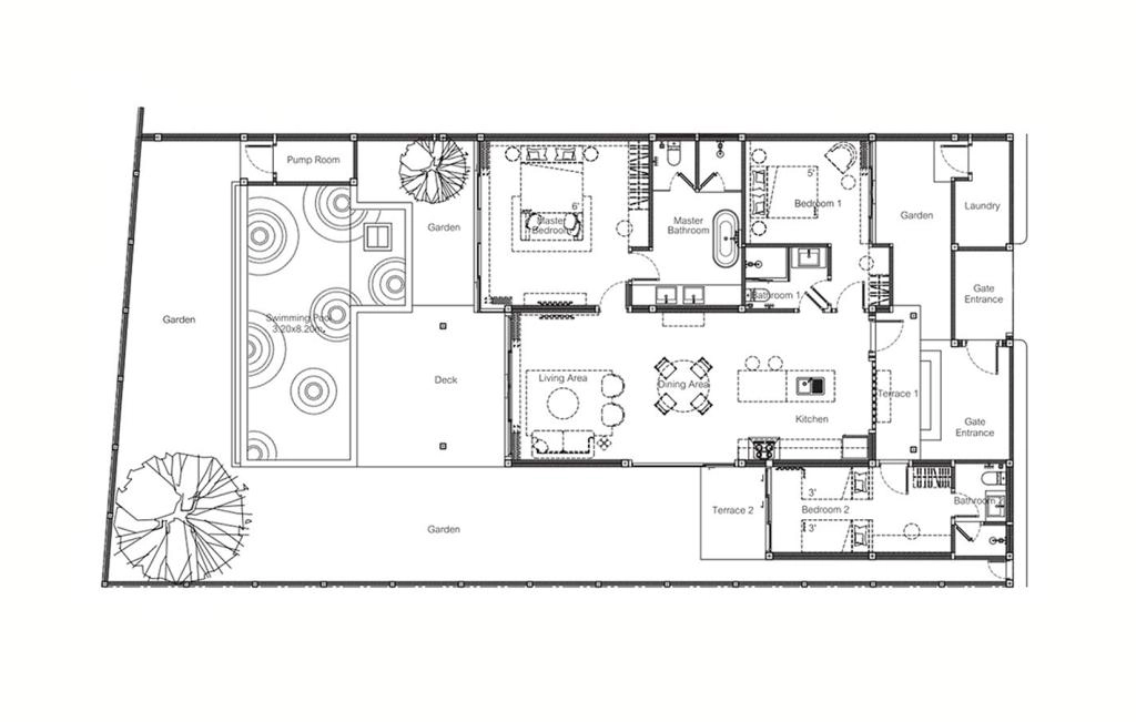 Villa with three bedrooms type P1