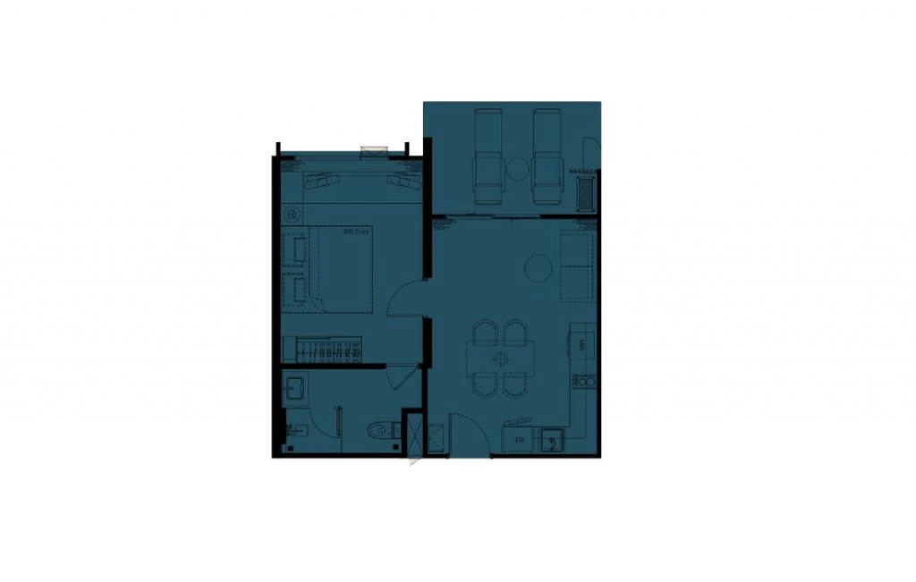 Односпальные апартаменты тип 1Bed-L A112