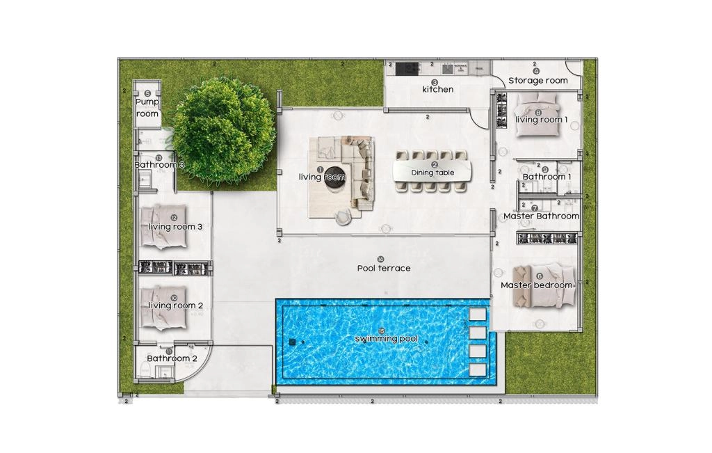 Villa with four bedrooms type A1-20