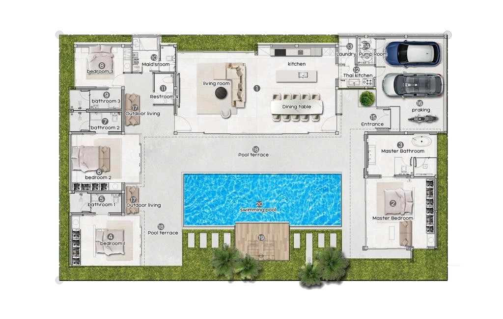 Four-bedroom villa type B