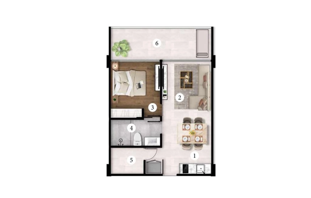One-bedroom apartment type A