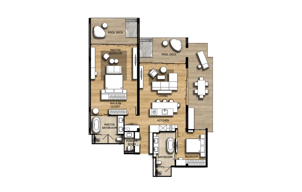 Two-Bedroom Apartments Type 1A
