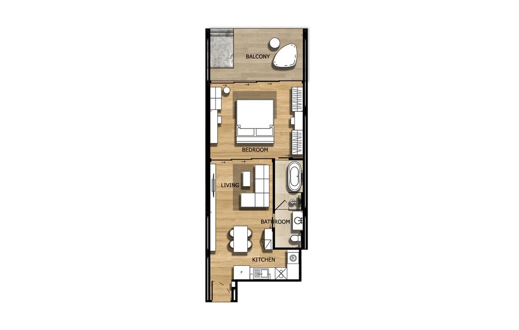 One-bedroom apartment type 1B