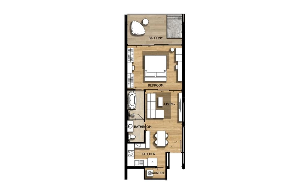 One-bedroom apartment type 1C