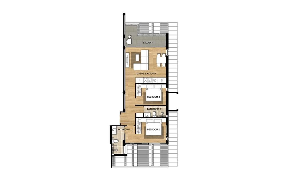 Two-bedroom apartment type 3A
