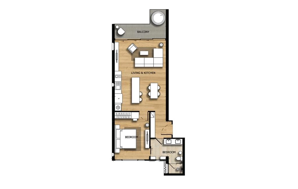 One-bedroom apartment type 3B