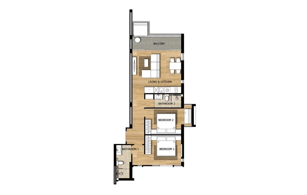Type 4A two-bedroom apartment