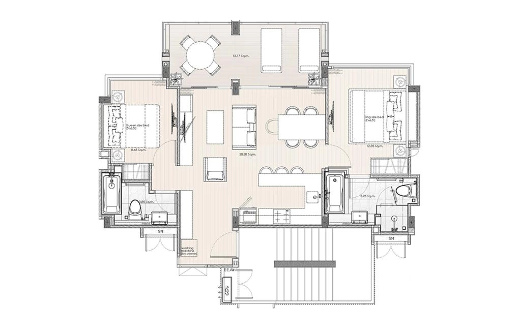 Double-bedroom apartments