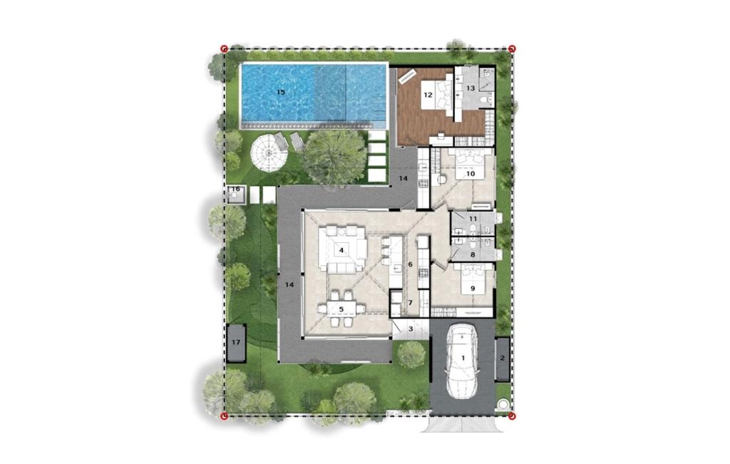 Villa with three bedrooms type A