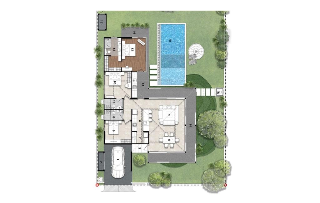 Villa with three bedrooms type D