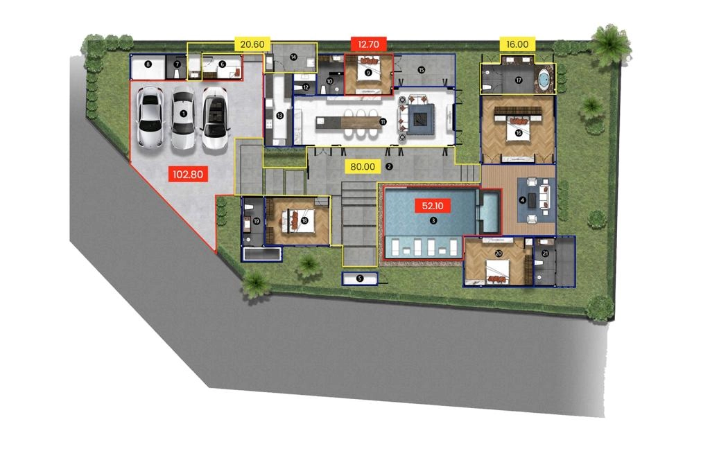 Villa with four bedrooms type C