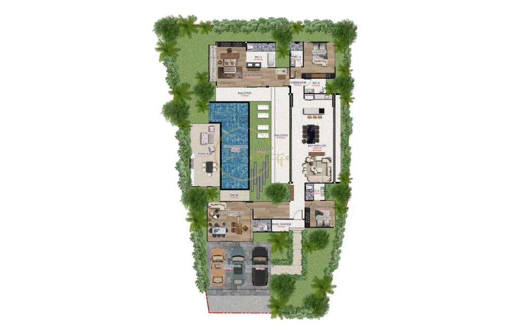 Villa with three bedrooms type B3