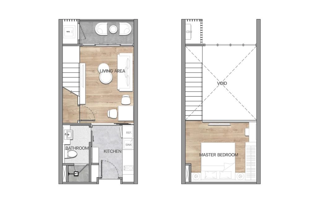 One-bedroom duplex