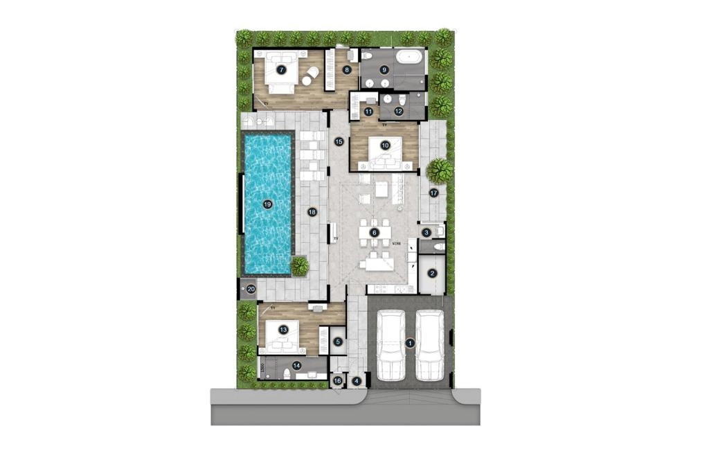 Villa with three bedrooms type Monta B1