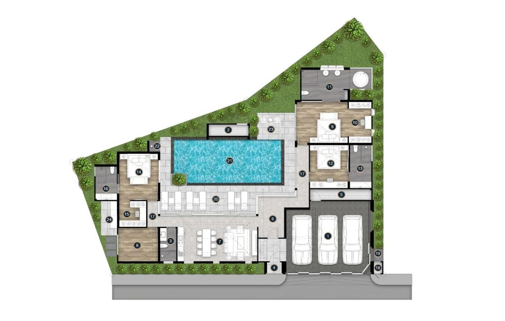 Villa with three bedrooms type Lensa C2