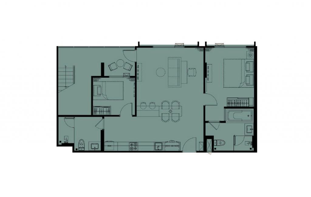 Двуспальные апартаменты тип 2Bed-PHR 89