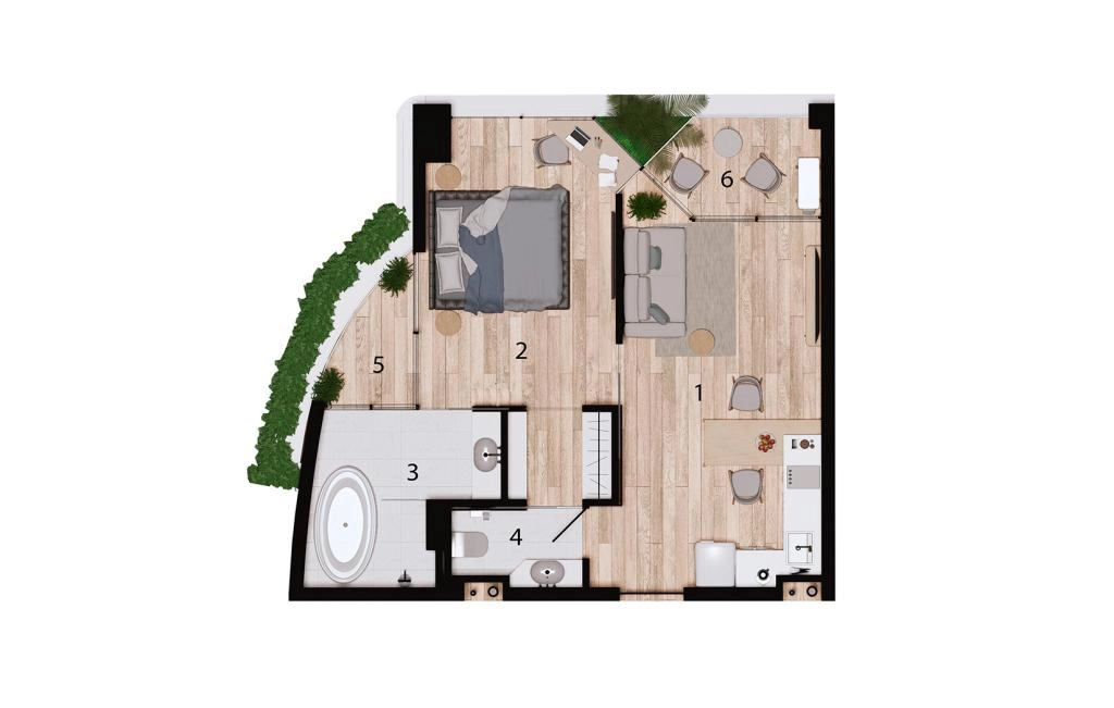 One-bedroom apartment type E
