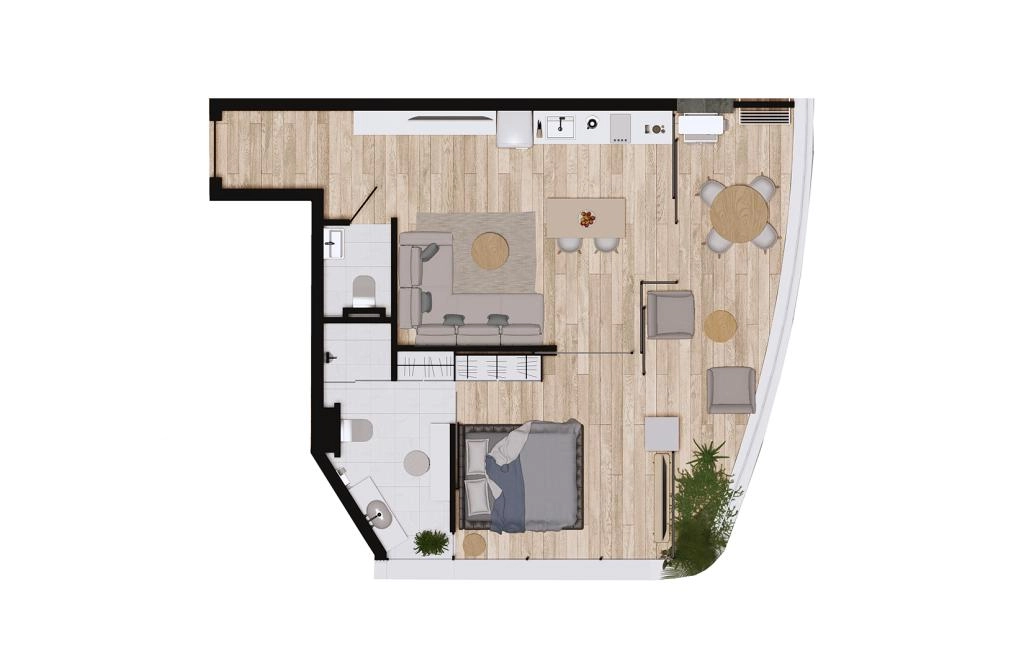 One-bedroom apartment type B