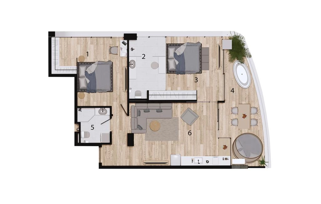Two-bedroom apartment type A