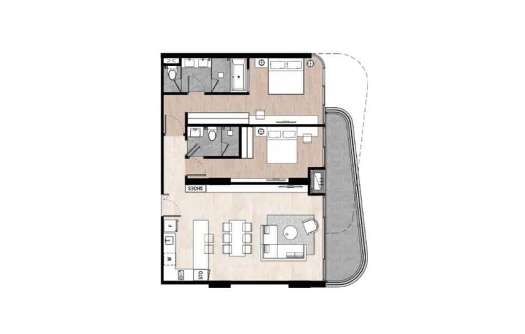 A2 type double room apartments