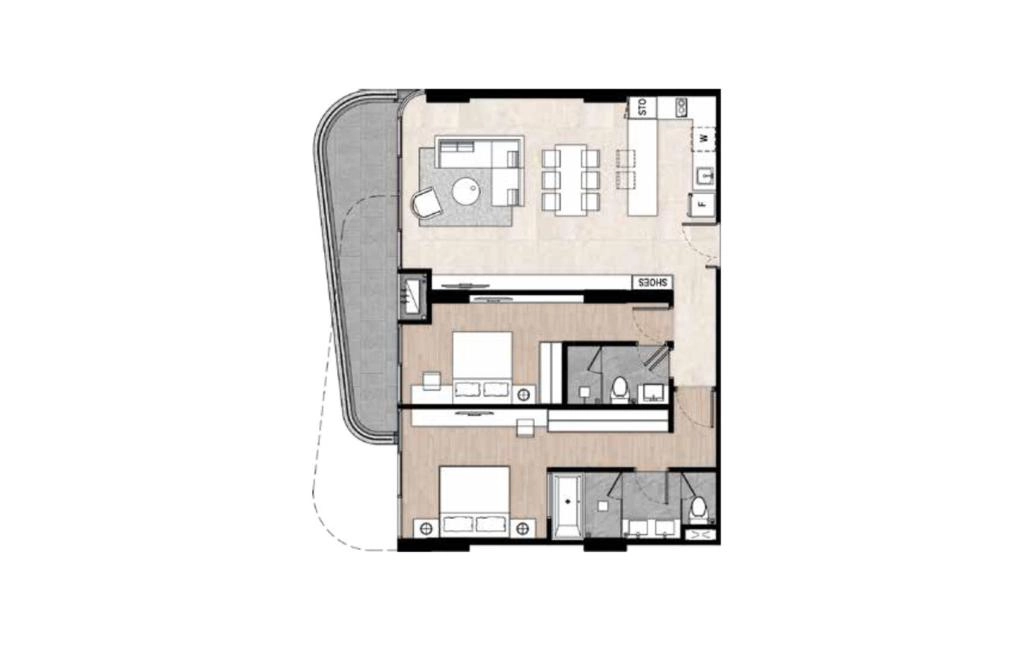 A3 type two-bedroom apartments
