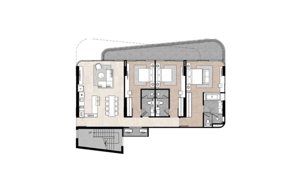 Type D2 three-bedroom apartment