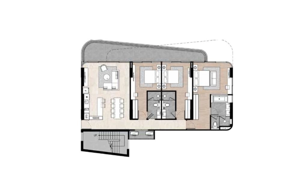 Three-bedroom apartments type D1