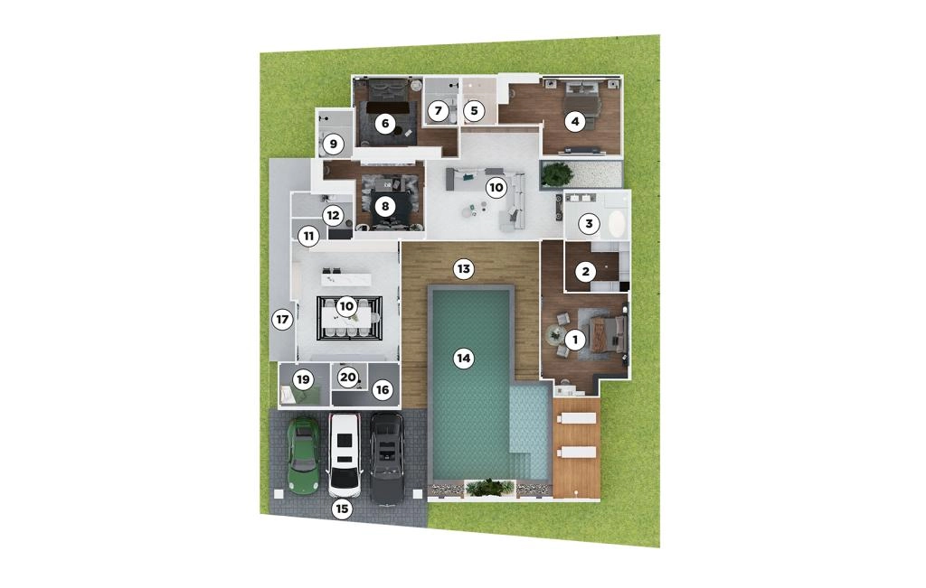 Four-bedroom villa type B