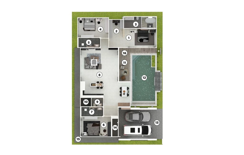 Villa with three bedrooms type A