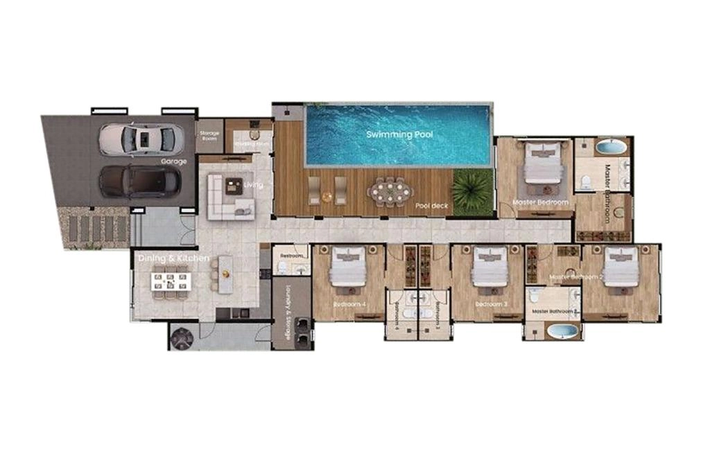 Villa de cuatro habitaciones