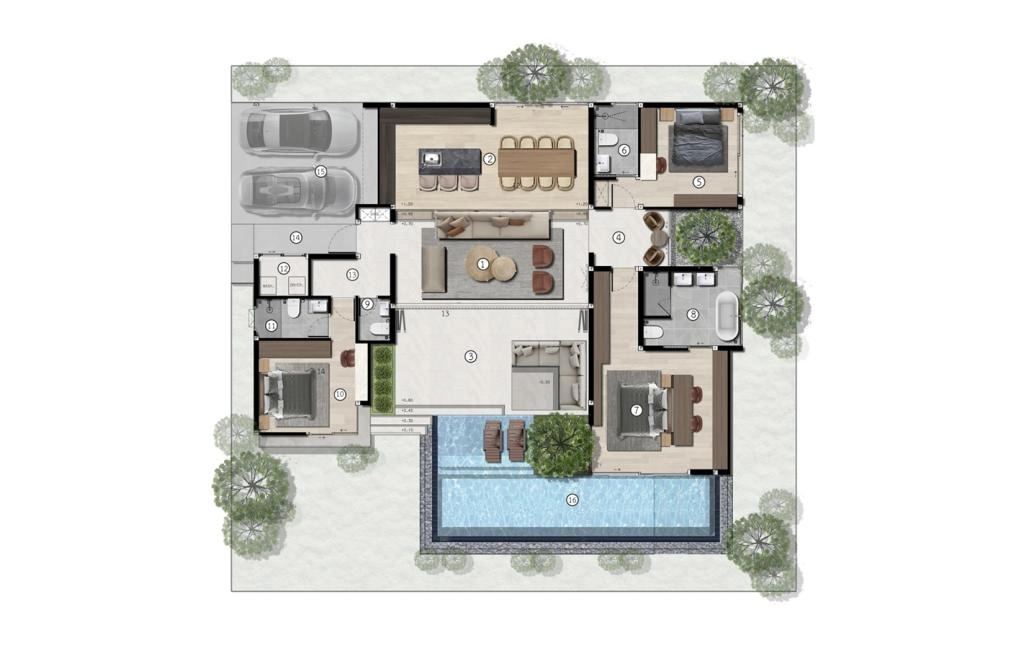 Villa with three bedrooms