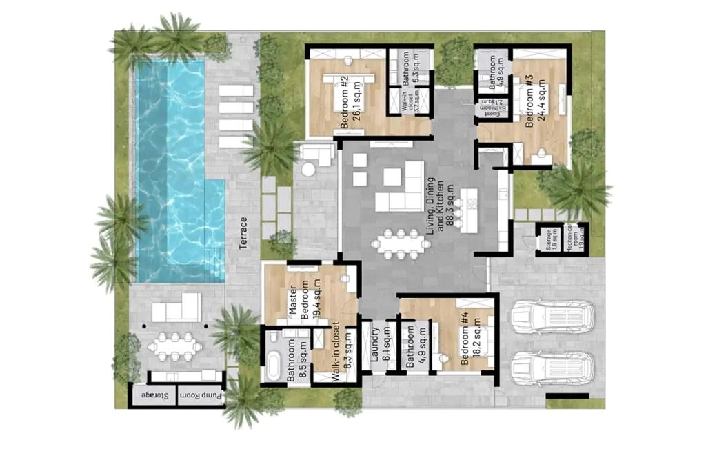 Four-bedroom villa type C