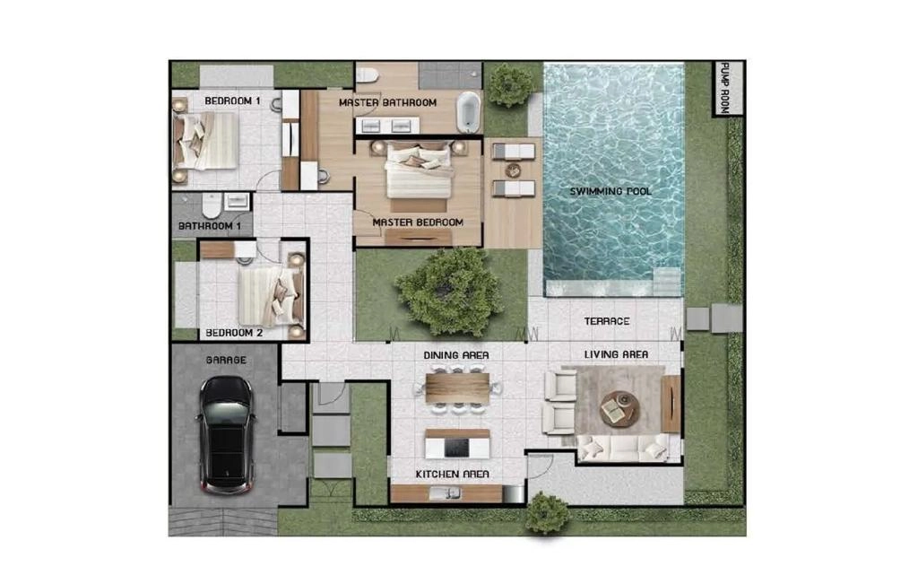 Villa with three bedrooms type A