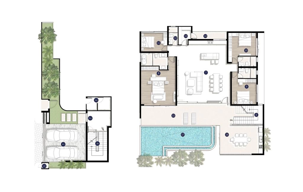 Four-bedroom villa type R