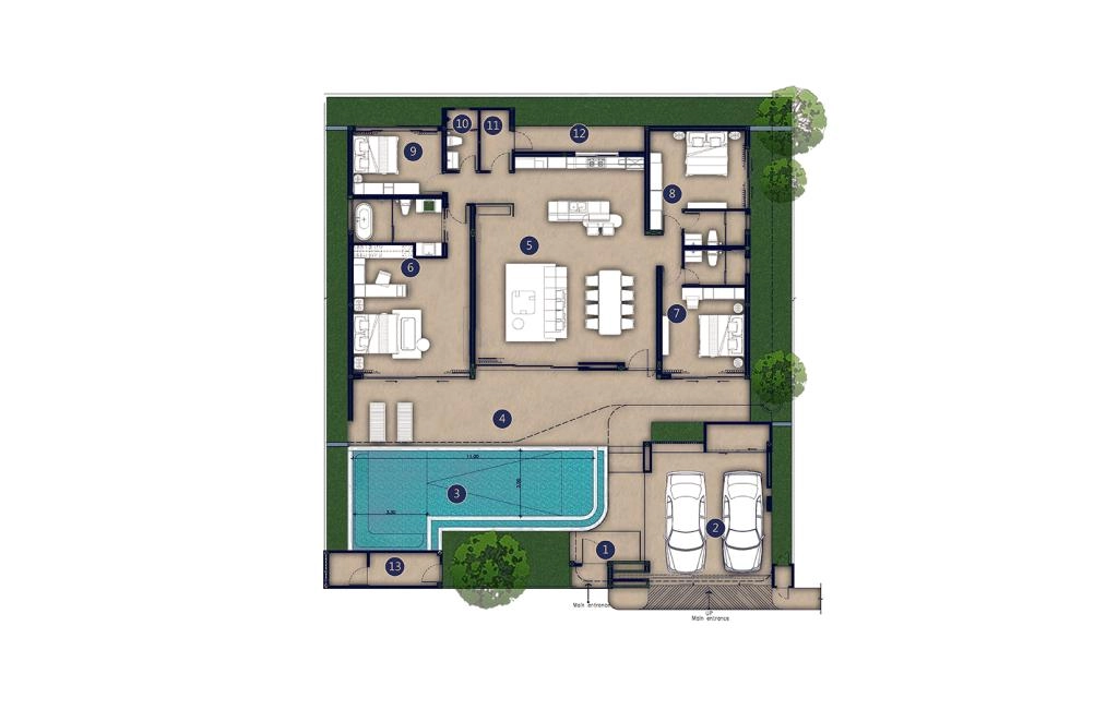 Villa with four bedrooms type Q