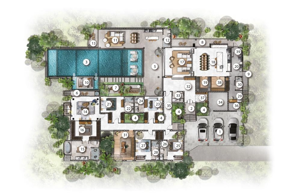 Villa type A with five bedrooms