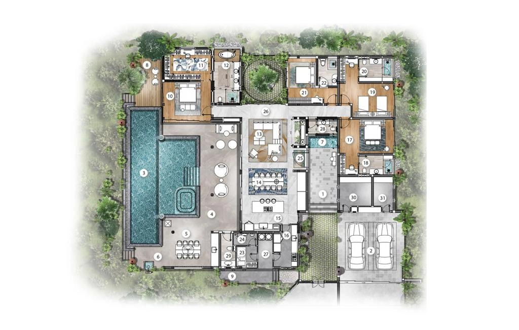 Four-bedroom villa type C