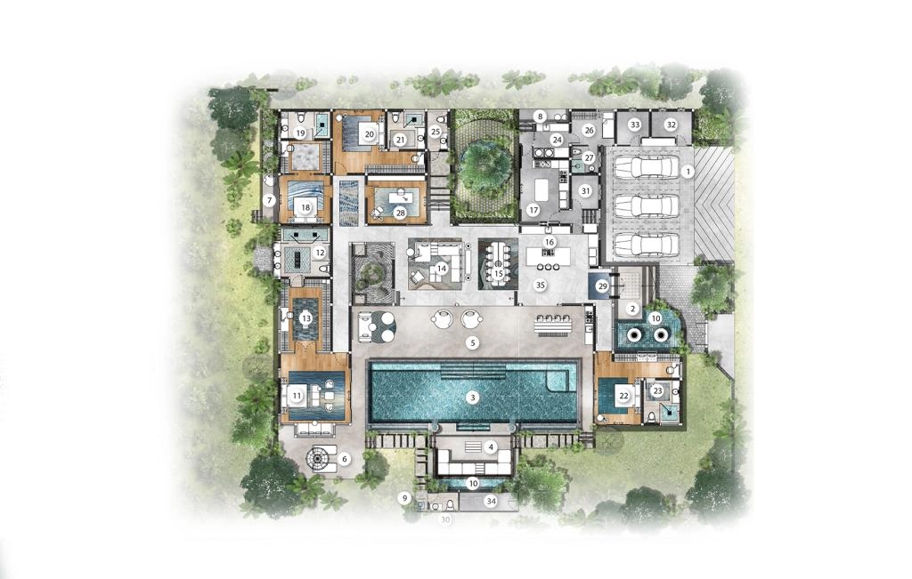 Four-bedroom villa type B