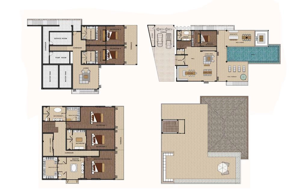 Six-bedroom villa type Plot 1